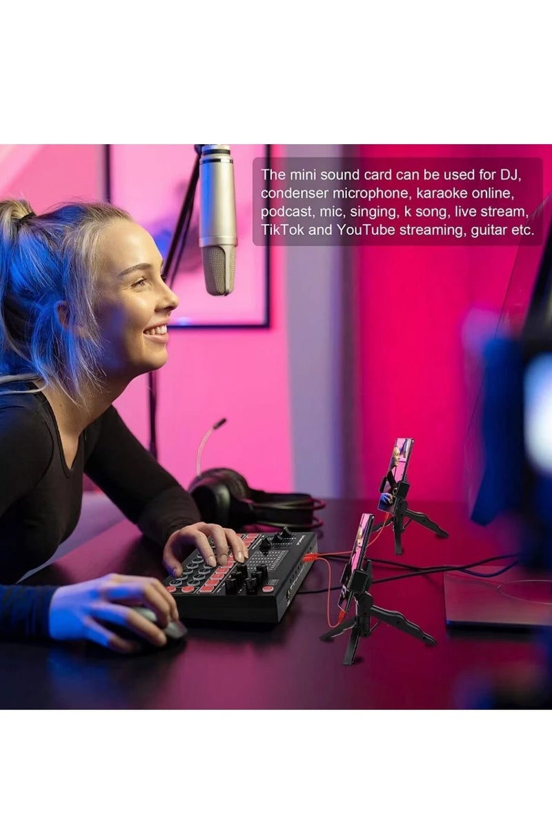 Broadcast Sound Card, 8 Sound Effects 10 Special Effects Noise Cancellation Sound Mixer, for DJ, Singing, Live Streaming  - Image 5