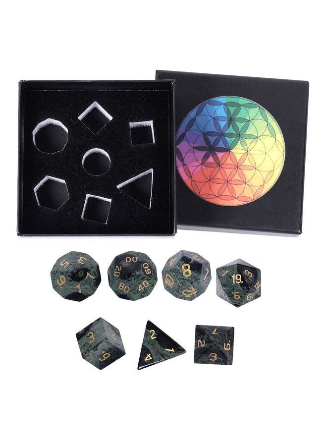 mookaitedecor 7 Pcs Kambaba Jasper Crystal Polyhedral Dnd Dice Set Polished Tumbled Stones Dices For Rpg Mtg Table Games Home Decoration  - Image 4