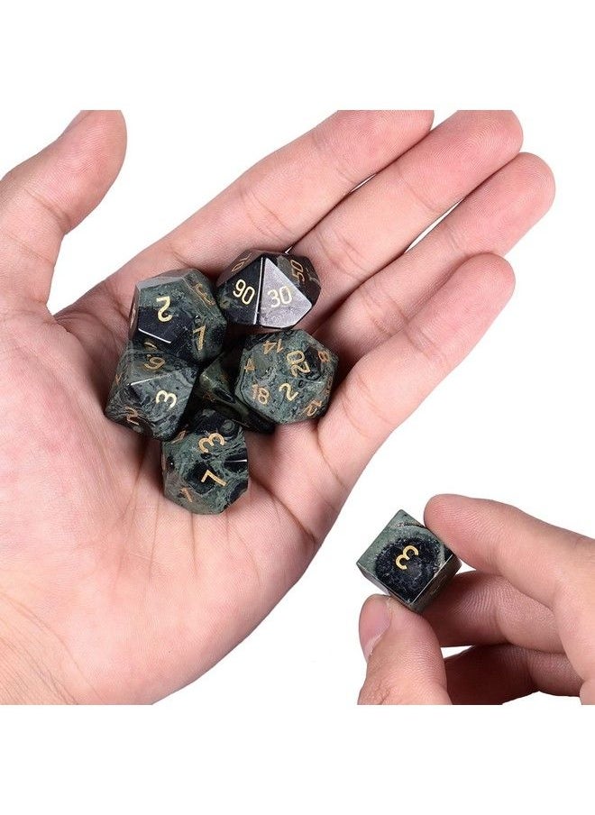 mookaitedecor 7 Pcs Kambaba Jasper Crystal Polyhedral Dnd Dice Set Polished Tumbled Stones Dices For Rpg Mtg Table Games Home Decoration  - Image 3
