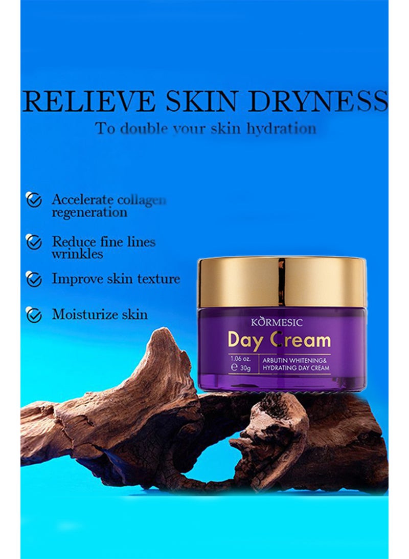 Kormesic Day Cream Whitening and Hydrating Cream Arbutin Niacinamide Brighten Skin Face Cream Anti Wrinkle Firming Repair Day Cream Moisturizing Hydration Cream Arbutin Day Cream Nourishing Cream 30g - Image 5