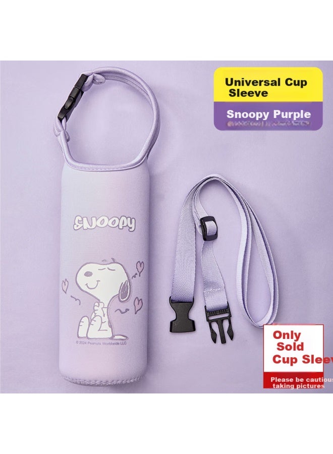 Snoopy Insulated Cup, Direct Drinking Water Cup, Universal Sleeve, Anti-Drop Sleeve, Water Cup Bag, Anti-Scalding, 480-500Ml, Handheld Strap, Dual-Use