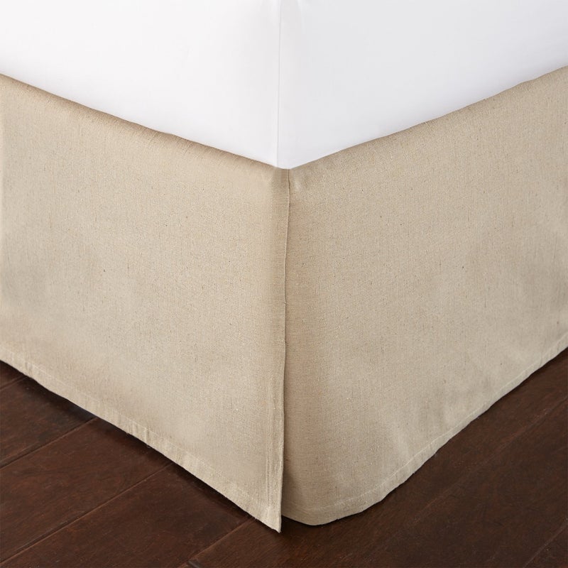 Levtex Home King Size Faux Linen Dust Ruffle, 16-inch Drop with Box Pleat - Image 1