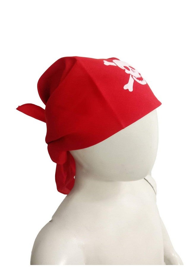 BookMyCostume BookMyCostume Funky Pirate Bandana Assorted Color Single Piece Scarf Fancy Dress Costume Accessories for Halloween Red  - Image 2