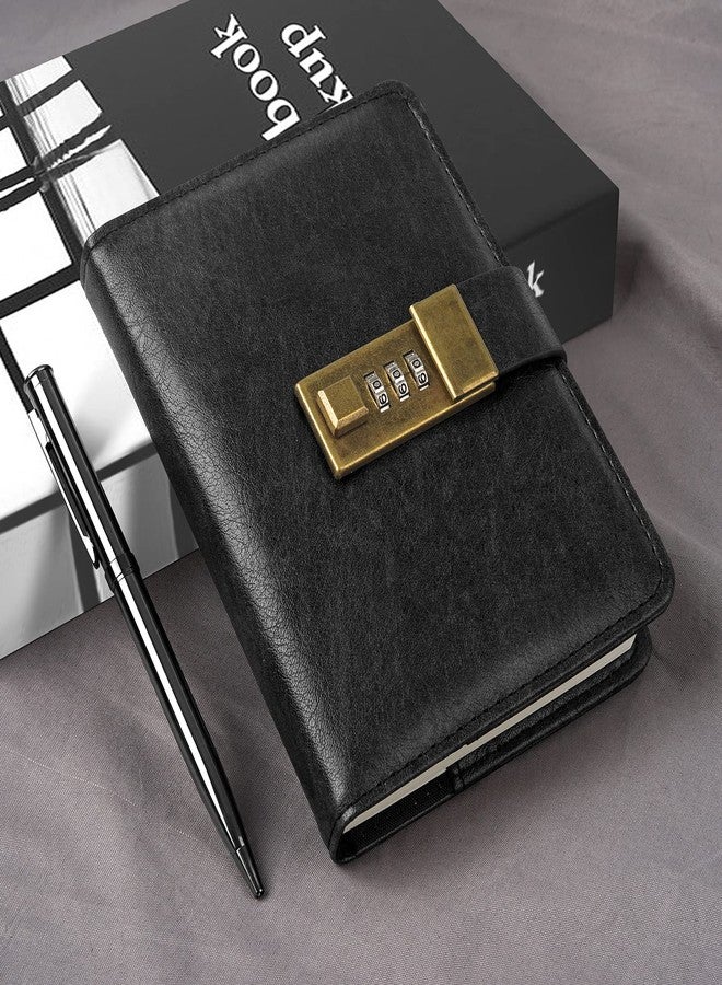 WEMATE Journal with Lock, Diary with Lock 240 Pages, Password Notebook, Pen & Gift Box - Perfect for Men and Women - 4.3X 6.18in Black Keep Your Secrets Safe - Image 2