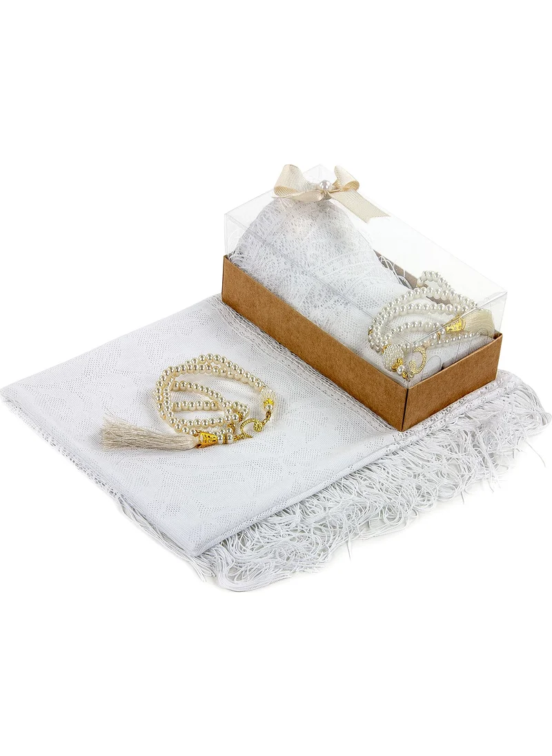 İhvan Ihvan Mevlid Gift Set - With Rosary - Shawl Covered - White Color