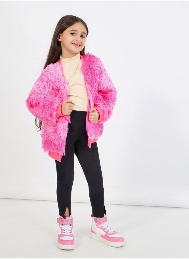 Styli - Faux Fur Open Front Jacket - Image 1