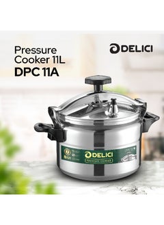 DELICI 11 LiterLiters Aluminum Pressure Cooker Pressure Pot Arabic Cooker Silver-DPC 11A 11 Liter Silver 11 Liter  - Image 2