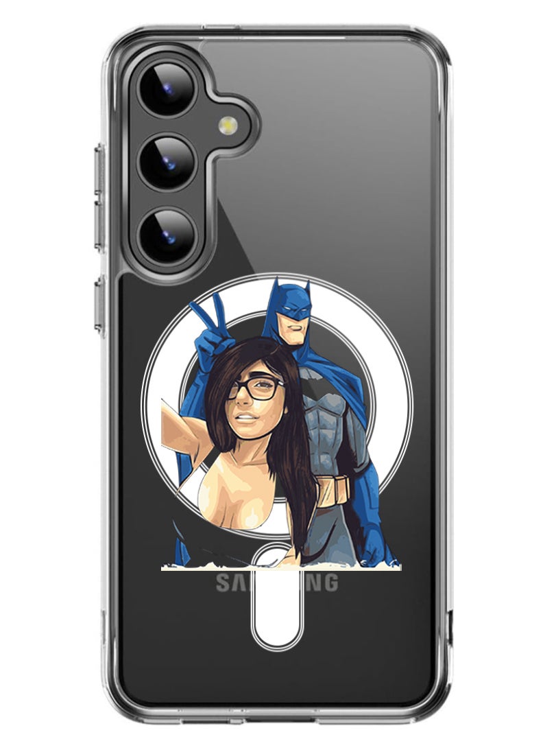 Theodor Magnetic Case for Samsung Galaxy S24 6.2-inch Compatible with MagSafe Wireless Charging, Shockproof Phone Bumper Cover Batman and robin copy - Image 1