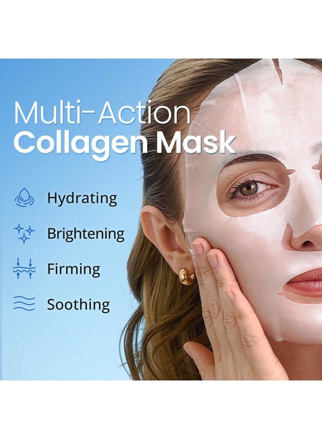 Ebanel 40 Pack Collagen Face Mask with Hyaluronic Acid, Vitamin C, Peptide, Aloe, Instant Brightening Hydrating Face Masks Skincare Korean Sheet Mask, Skin Firming, Lifting Anti Aging Facial Masks - Image 2