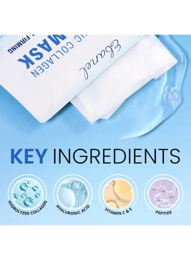 Ebanel 40 Pack Collagen Face Mask with Hyaluronic Acid, Vitamin C, Peptide, Aloe, Instant Brightening Hydrating Face Masks Skincare Korean Sheet Mask, Skin Firming, Lifting Anti Aging Facial Masks - Image 3