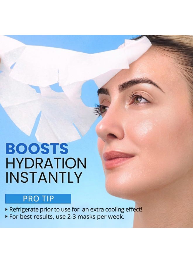 Ebanel 40 Pack Collagen Face Mask with Hyaluronic Acid, Vitamin C, Peptide, Aloe, Instant Brightening Hydrating Face Masks Skincare Korean Sheet Mask, Skin Firming, Lifting Anti Aging Facial Masks - Image 4