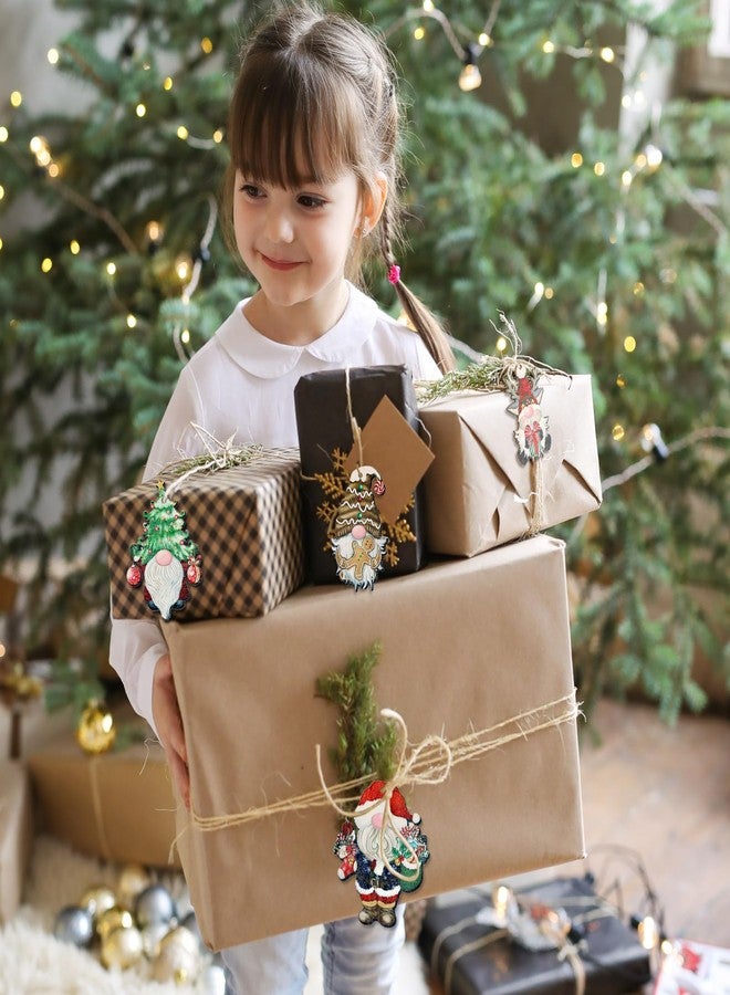 GWHOLE 24PCS Gnome Christmas Decorations, Wooden Hanging Ornaments Cute Gnomes Santa Doll Ornaments for Christmas Tree Holiday Party Decor - Image 3