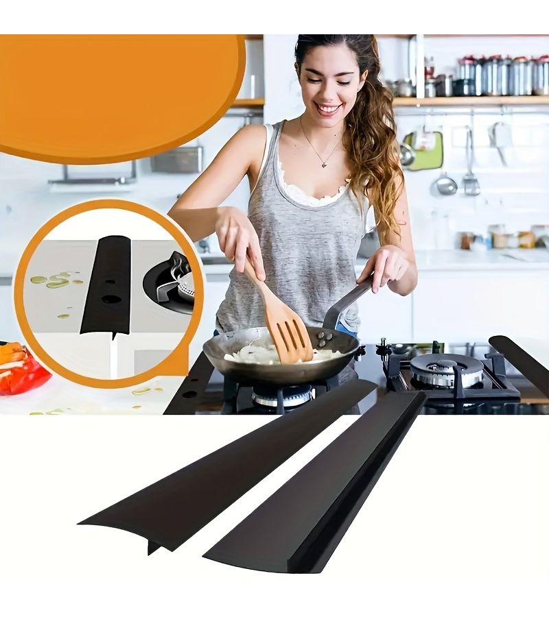 Silicone Kitchen Edge Sealing Strip Black 24.8 Inch For Stove Gap Sink Trim - Image 4