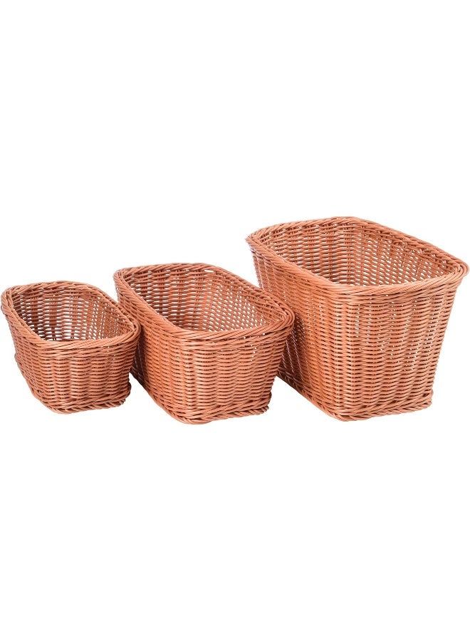 Constructive Playthings Rectangular Plastic Woven Baskets- Mixed Sizes Set of 3 - Image 3