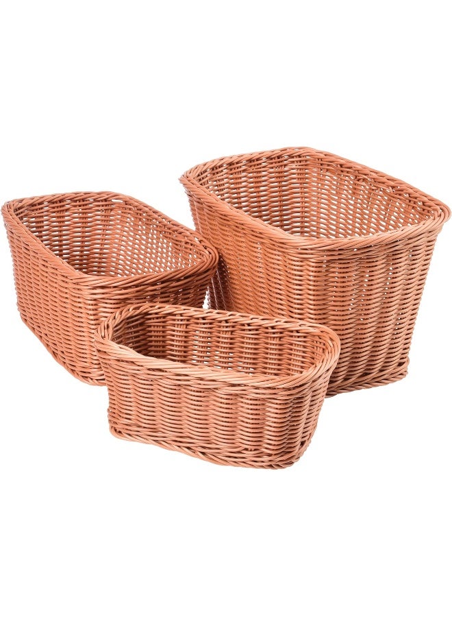 Constructive Playthings Rectangular Plastic Woven Baskets- Mixed Sizes Set of 3 - Image 2