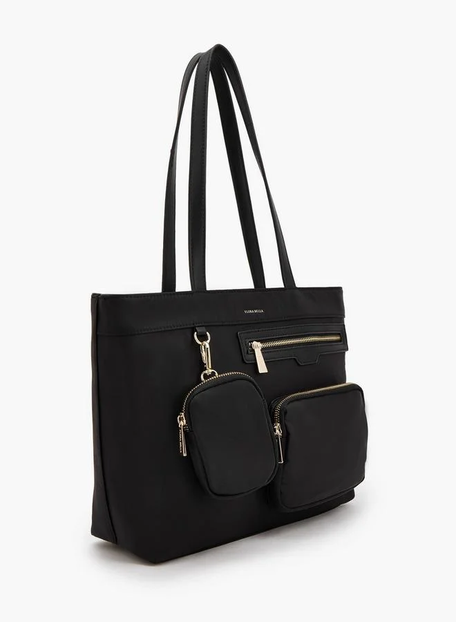 Flora Bella By Shoexpress BLACK Solid Tote Bag With Double Handle for Women | Best Price UAE