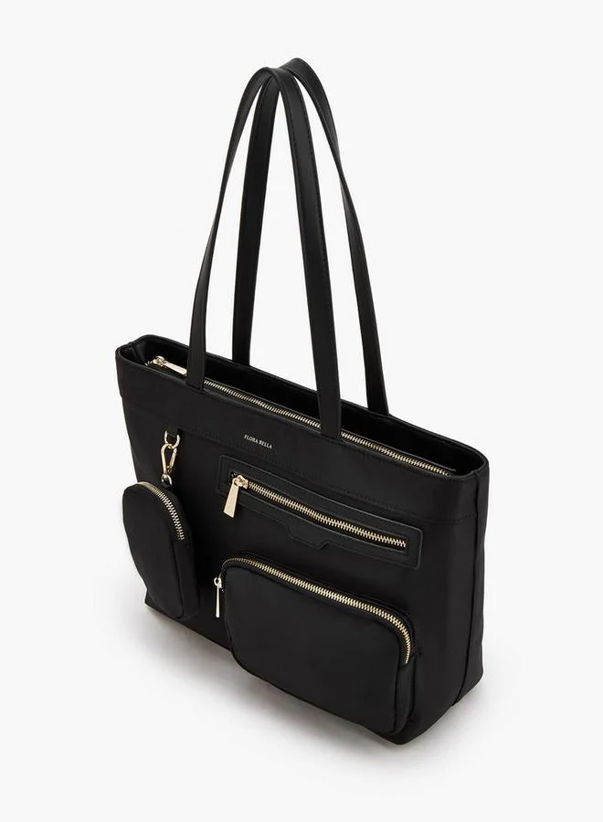 Flora Bella By Shoexpress BLACK Solid Tote Bag With Double Handle for Women | Best Price UAE