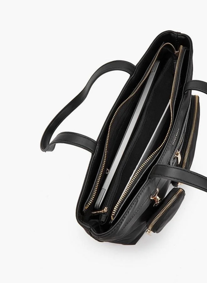 Flora Bella By Shoexpress BLACK Solid Tote Bag With Double Handle for Women | Best Price UAE