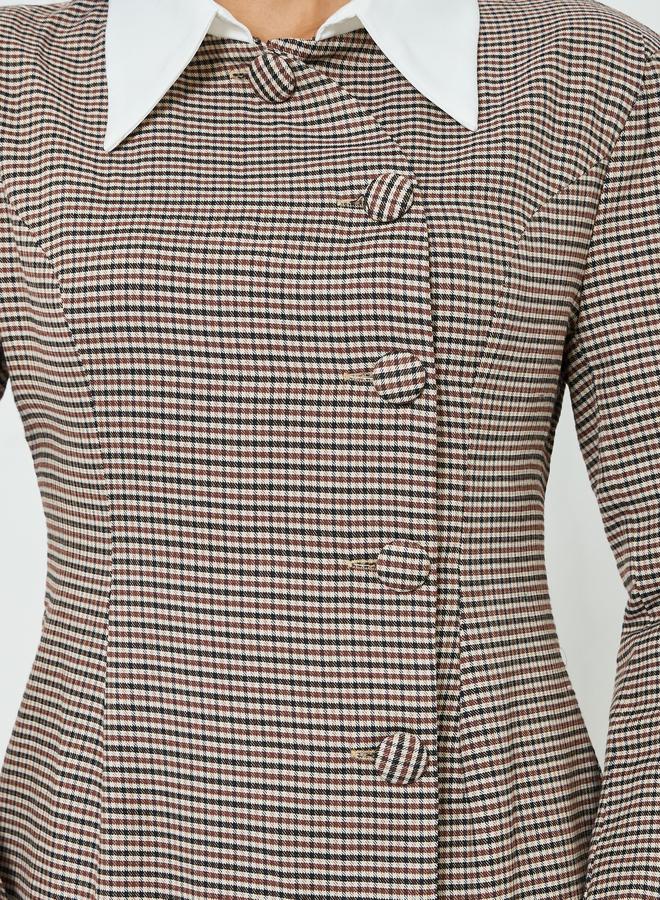 Take Two Women's Checked Button Detail Mini Dress - Image 3
