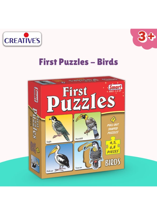 Creative's Smart First Puzzles – Flightless Birds Puzzle Set for Kids - 4 Pull-out Shaped Puzzles - Learn Ostrich, Emu, Penguin & Cassowary - Early Learning Educational Toy - Ages 3 & Up - Image 2