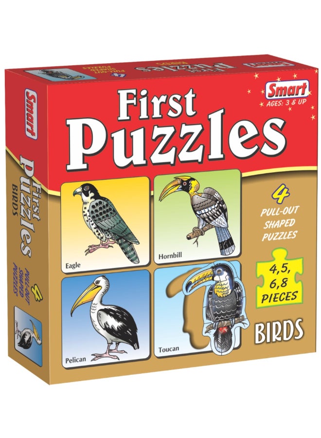 Creative's Smart First Puzzles – Flightless Birds Puzzle Set for Kids - 4 Pull-out Shaped Puzzles - Learn Ostrich, Emu, Penguin & Cassowary - Early Learning Educational Toy - Ages 3 & Up - Image 1