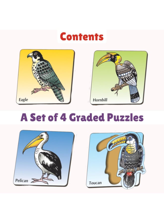 Creative's Smart First Puzzles – Flightless Birds Puzzle Set for Kids - 4 Pull-out Shaped Puzzles - Learn Ostrich, Emu, Penguin & Cassowary - Early Learning Educational Toy - Ages 3 & Up - Image 3