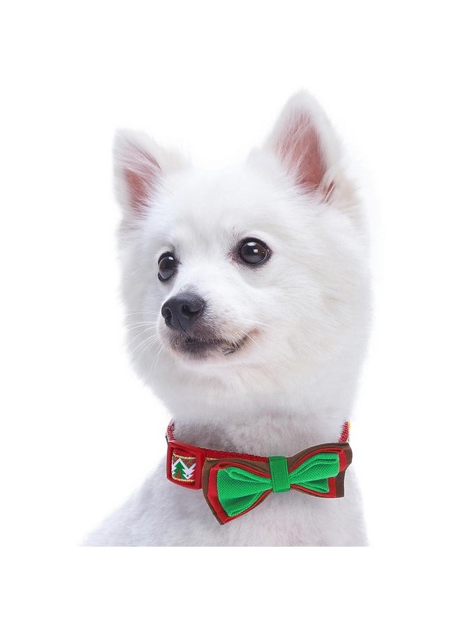 Blueberry Pet Blueberry Pet 4 Patterns Christmas Charm Breezy Trees Adjustable Dog Collar with Detachable Bow Tie, Medium, Neck 14.5"-20"  - Image 3