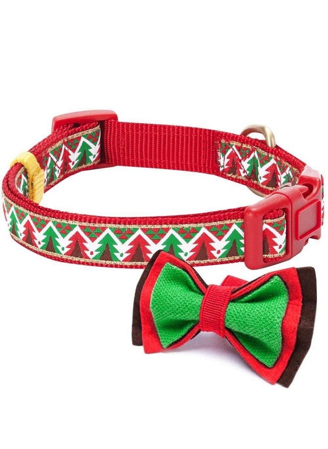 Blueberry Pet Blueberry Pet 4 Patterns Christmas Charm Breezy Trees Adjustable Dog Collar with Detachable Bow Tie, Medium, Neck 14.5"-20"  - Image 5