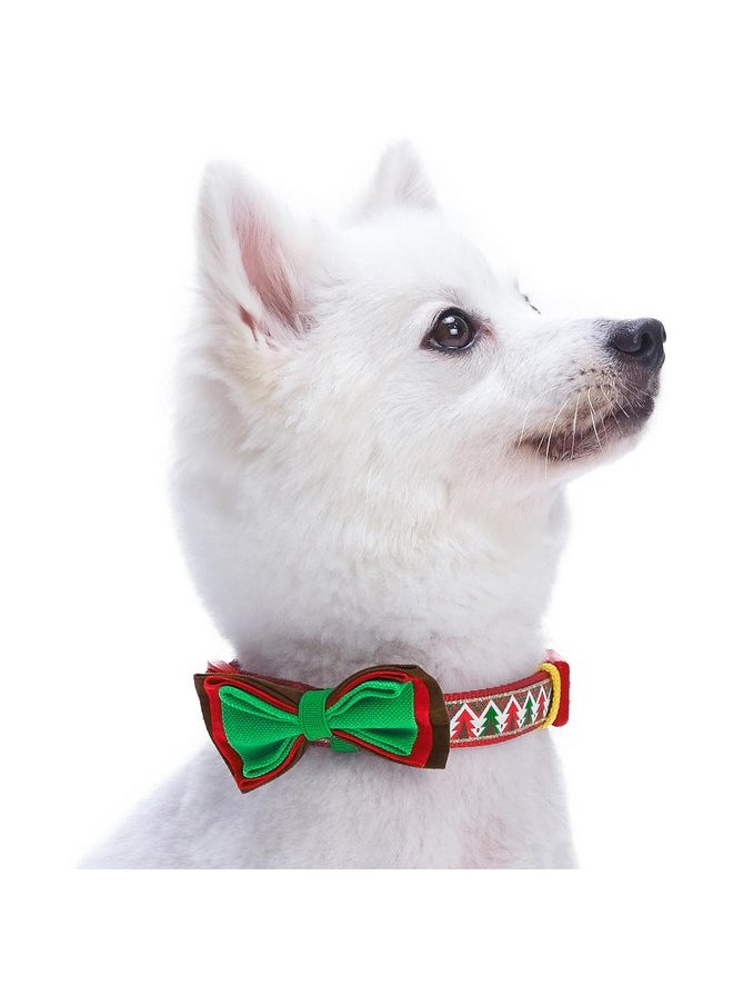 Blueberry Pet Blueberry Pet 4 Patterns Christmas Charm Breezy Trees Adjustable Dog Collar with Detachable Bow Tie, Medium, Neck 14.5"-20"  - Image 2