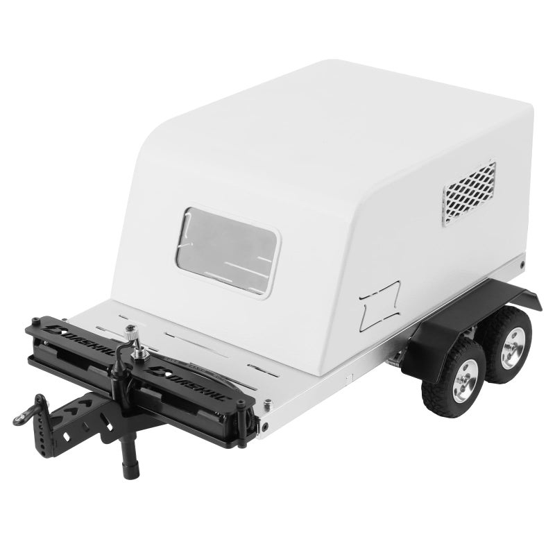 DashRC RC Trailer for Hauling Behind Car RC Heavy Metal Van Crawler Scale Trailer Kit with Hitch and Taillight for 118 TRX4M Ascent 18 FCX18 and 124 SCX24 FCX24 RC Crawler Upgrades - Image 4