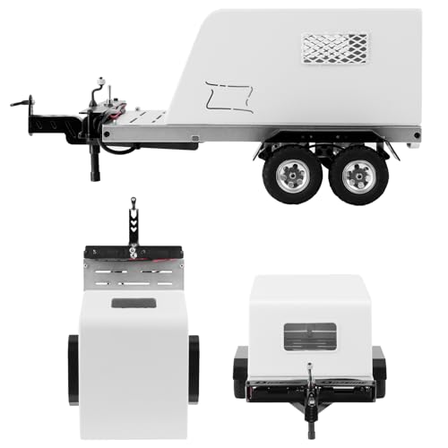 DashRC RC Trailer for Hauling Behind Car RC Heavy Metal Van Crawler Scale Trailer Kit with Hitch and Taillight for 118 TRX4M Ascent 18 FCX18 and 124 SCX24 FCX24 RC Crawler Upgrades - Image 5