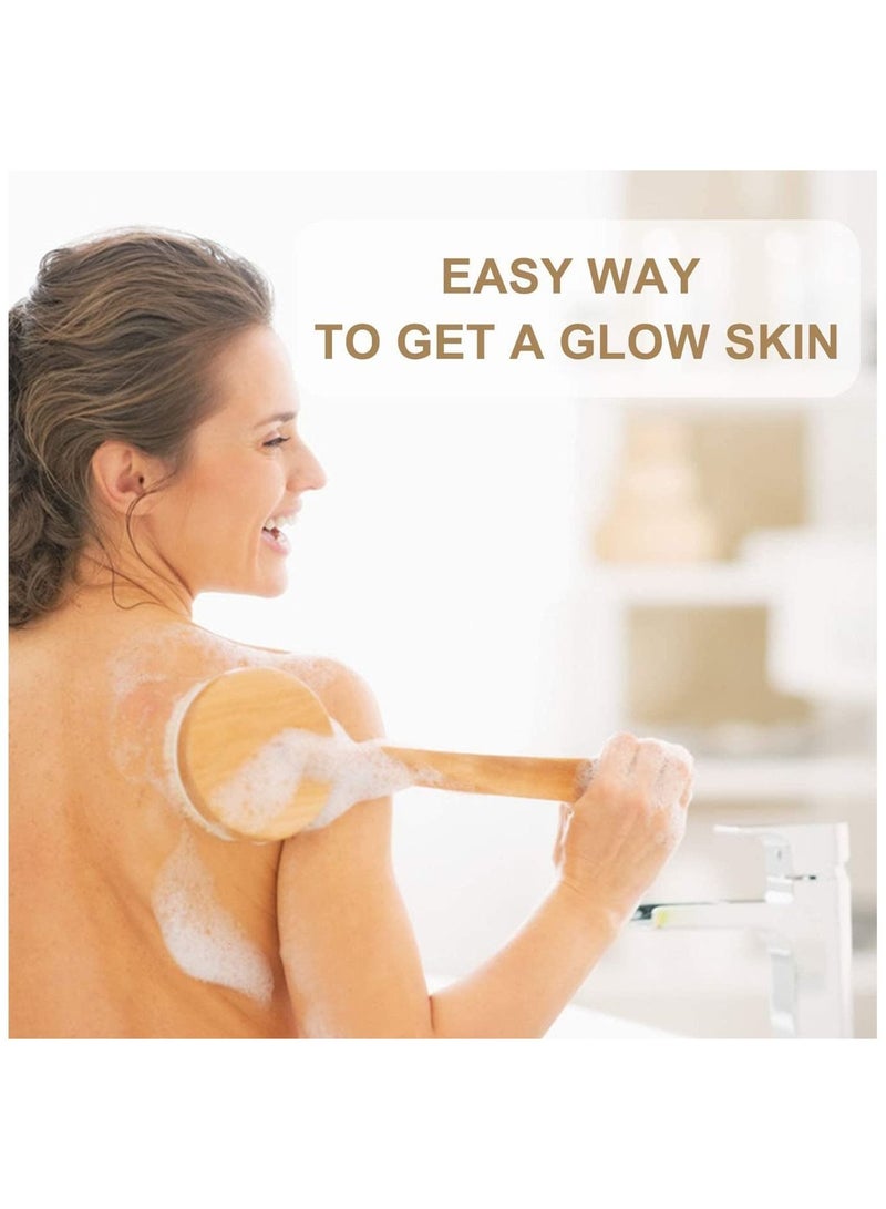 أوريتي فرشاة استحمام للجسم بمقبض طويل، فرشاة استحمام لتنظيف الظهر، فرشاة استحمام بشعيرات طبيعية، تعمل على تحسين الدورة الدموية، وتقشير البشرة، وصحة الجلد، فرشاة تنظيف الظهر سواء كانت رطبة أو جافة - Image 5