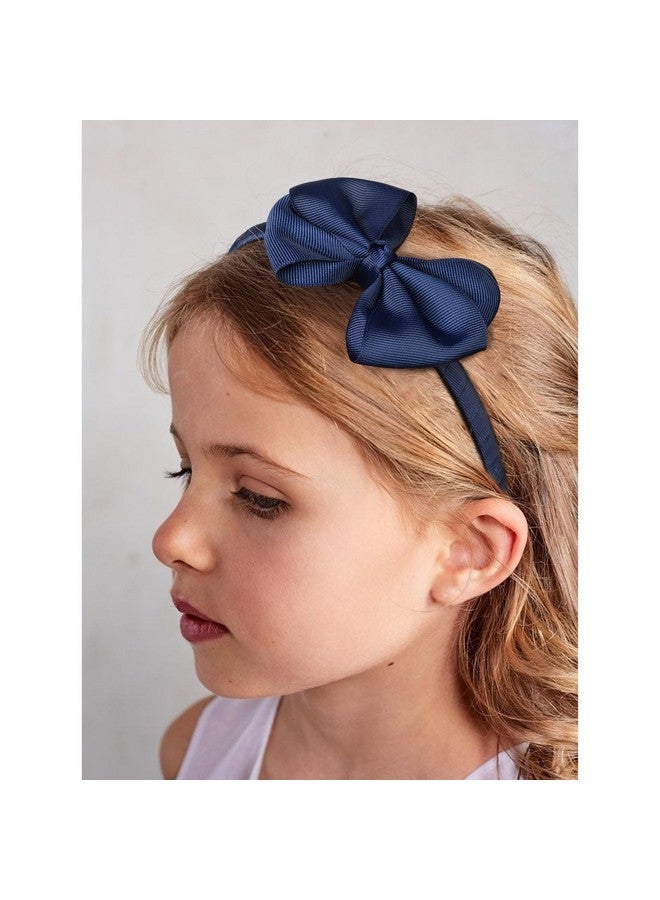 DEEKA Navy Blue Hair Accessories Set - 15 Pieces Uniform Hair Bows, Hair Clips, Headband, Hair Ties for Little Girls - Navy Blue - Image 4