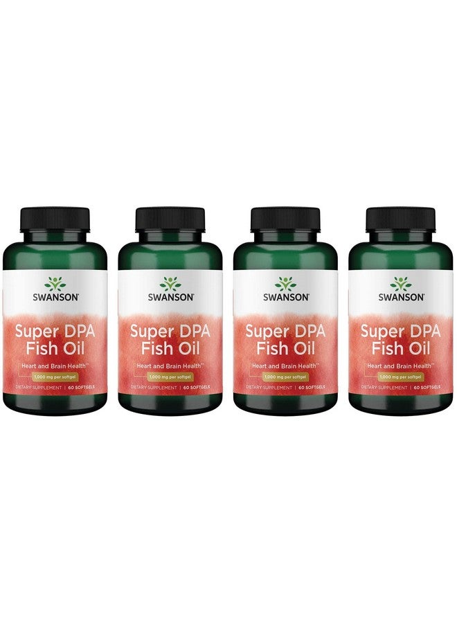 Swanson Super Dpa Fish Oil 1,000 mg 60 Sgels (4 Pack) - Image 1
