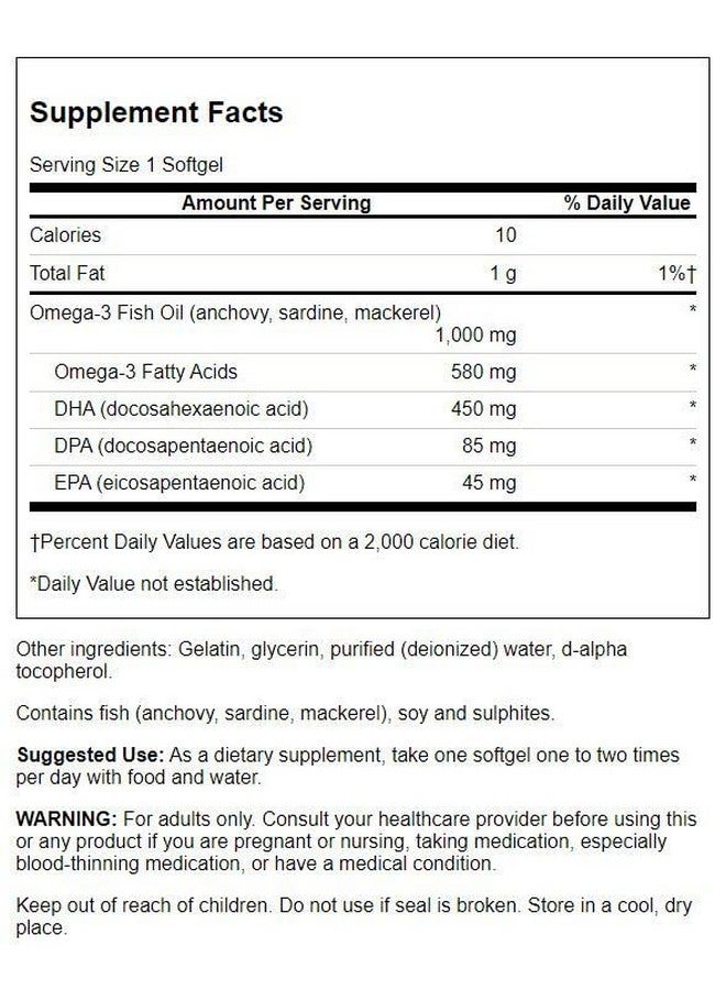 Swanson Super Dpa Fish Oil 1,000 mg 60 Sgels (4 Pack) - Image 2
