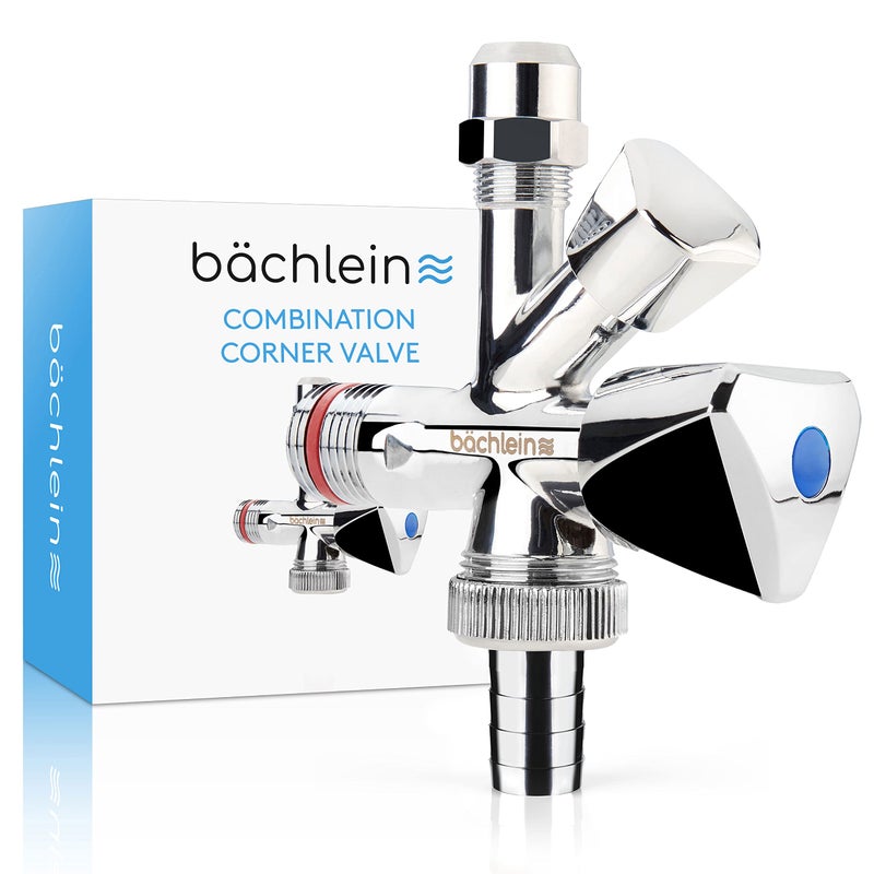 Generic Bächlein Universal Brass Combination Angle Valve Self-Sealing Combination Angle Valve for Cold and Hot Water Pipes with Various Connection Options Angle Valve  - Image 1
