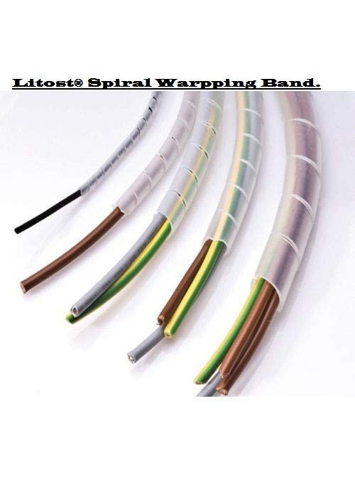 Litost Litost PVC Spiral Wrapping Band for Cable Wire Wrap Manager Size 9 MM Dia 38 INCHWhite Zip OrganizerApproximately Length 25 Meter  - Image 2