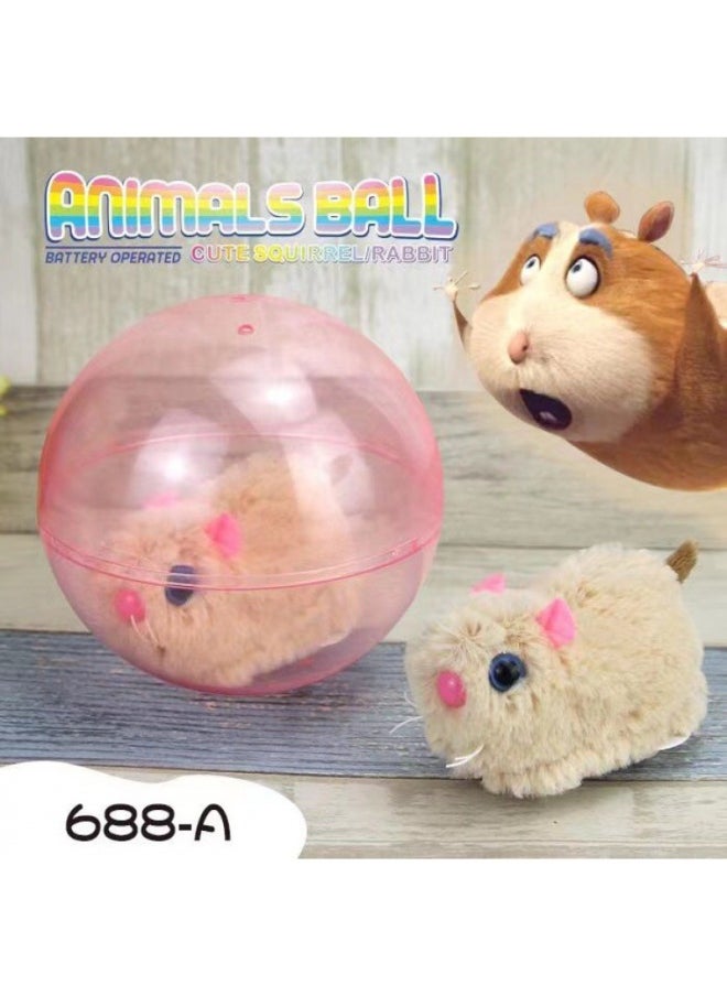 Business Super Electric Plush Animal Hamster Rabbit Rolling Ball Automatic Avoidance Universal Ball Novelty Ideas-Color:Hamster Model For Export