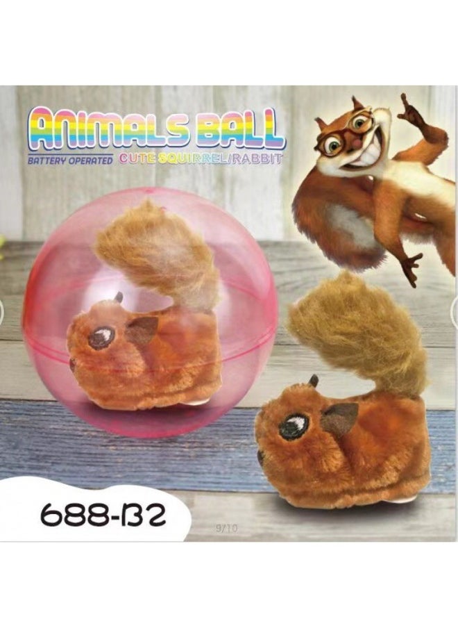 Business Super Electric Plush Animal Hamster Rabbit Rolling Ball Automatic Avoidance Universal Ball Novelty Ideas-Color:Hamster Model For Export