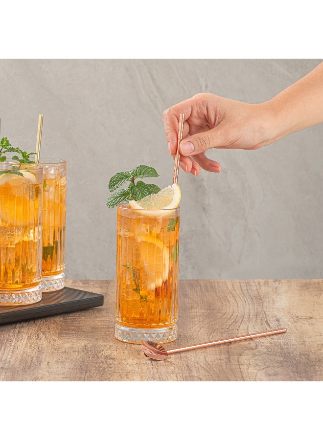 Restaurantware Bar Lux 7.5 Inch Spoon Straws, 2 Food-Grade Reusable Cocktail Straws - Built-In Spoon, Dishwashable, Copper-Plated Stainless Steel Cocktail Spoons, For Drinking And Stirring, - Image 5