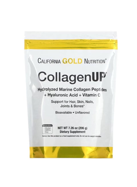Hydrolyzed Marine Collagen Peptides With Hyaluronic Acid and Vitamin C Unflavored 7.26 oz 206 g