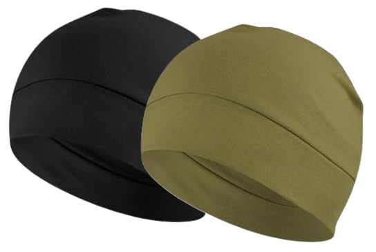 PAROPKAR 100% Cotton Lycra Skull Caps Lightweight Beanie Sleep Hats Breathable Helmet Liner Cap Cycling Hat Cap for Men and Women (Black Olive) - Image 1