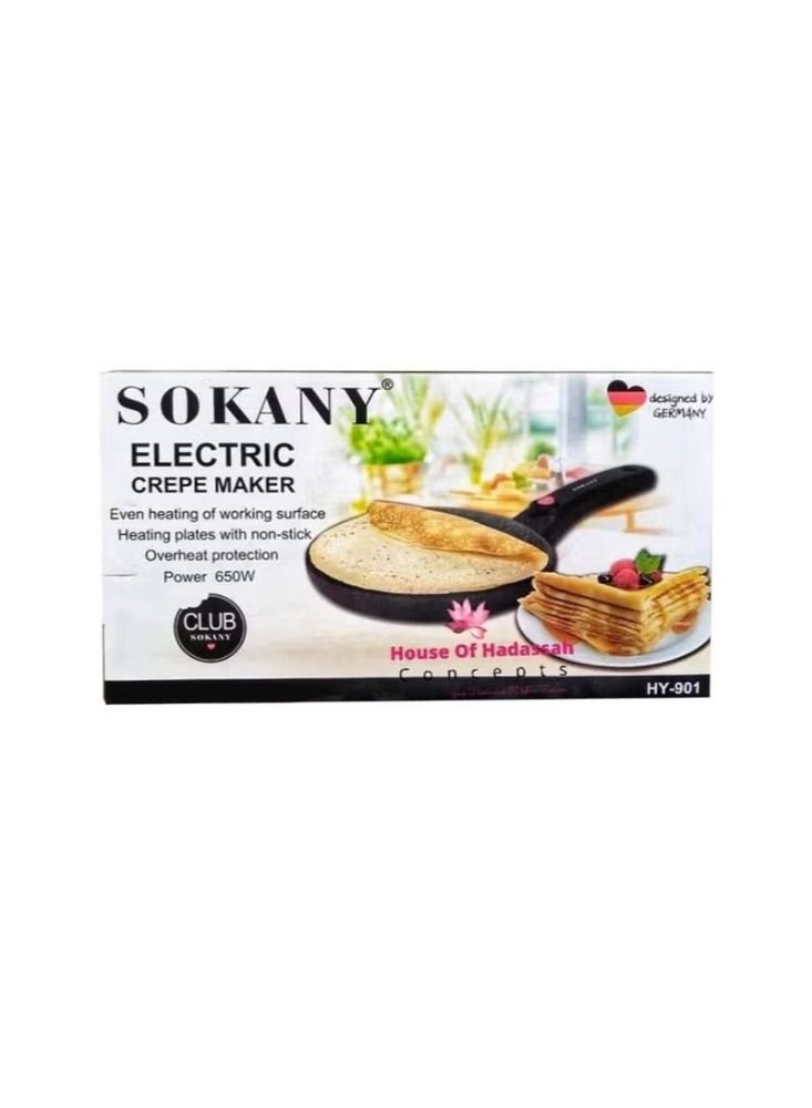 Dream Zone Sokany, Dosa Pan Electric Crepe Maker With Auto Power Off, Portable Hot Plate Crepe Maker & Non Stick Dipping Plate, Non Stick Crepe Maker - Image 3
