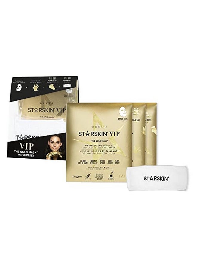 STARSKIN Vip The Gold Mask Giftset Highend Gift Complete Collection Includes Hand Foot And Face Masks Headband  - Image 2