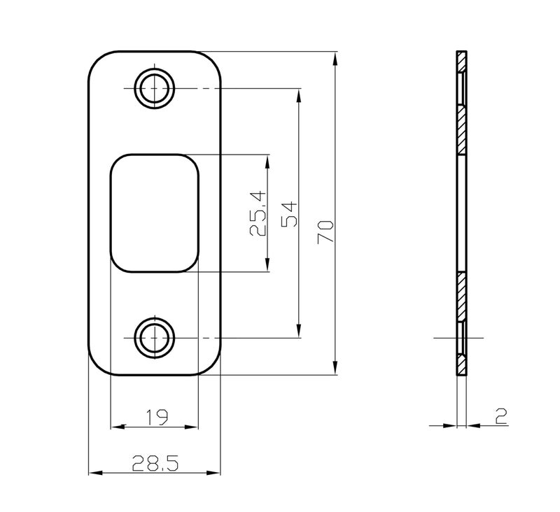 Sumbin Deadbolt Strike Plate Square Corner 1-1/8"" X 2-3/4"" With Dustbox (Matte Black) 2 Sets - Image 3