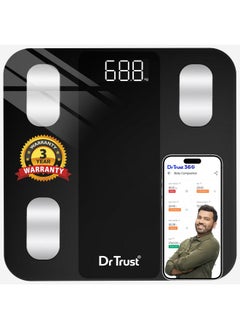 Usa Legend Bmi Weight Scale & Body Fat Analyzer With Ios/Android App Sync, 14 Essential Composition Metrics Weighing Machine -526 For Home Health Monitoring (Black)