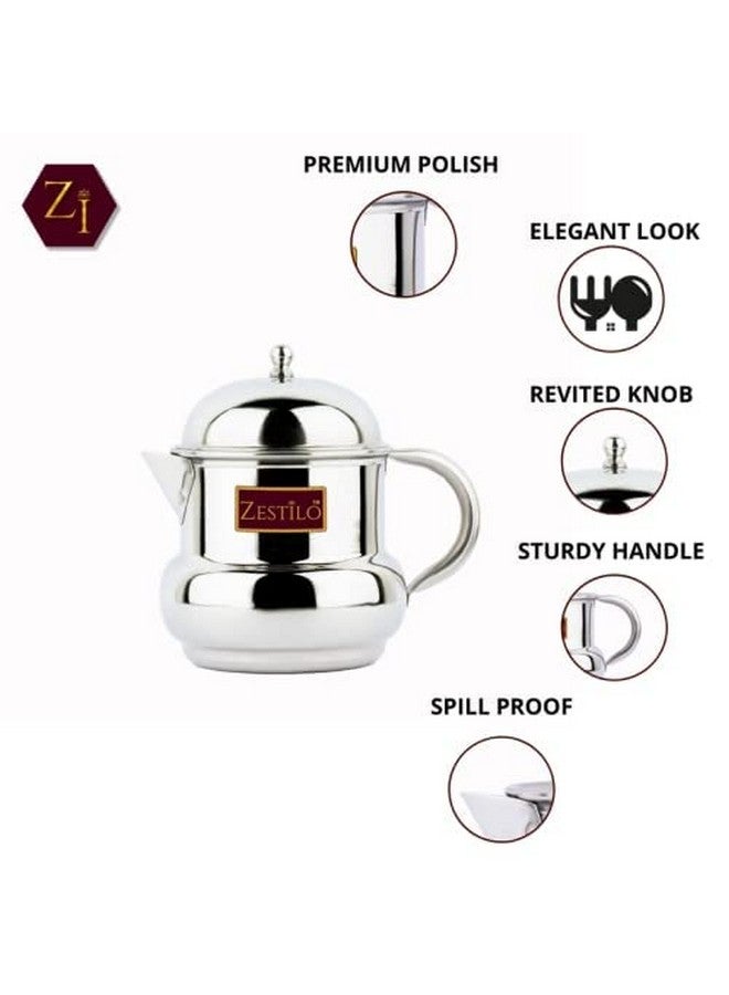 ZESTILO Oil Dispenser - 600 Ml Capacity, Steel Container With Dome, Silver - Image 5