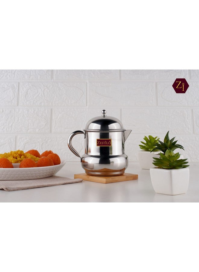 ZESTILO Oil Dispenser - 600 Ml Capacity, Steel Container With Dome, Silver - Image 3