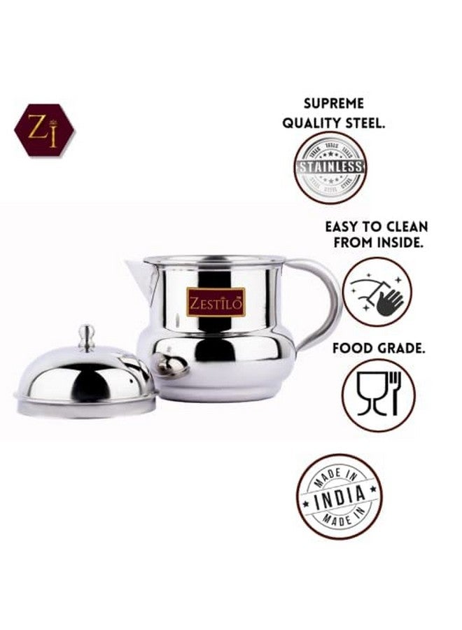 ZESTILO Oil Dispenser - 600 Ml Capacity, Steel Container With Dome, Silver - Image 4