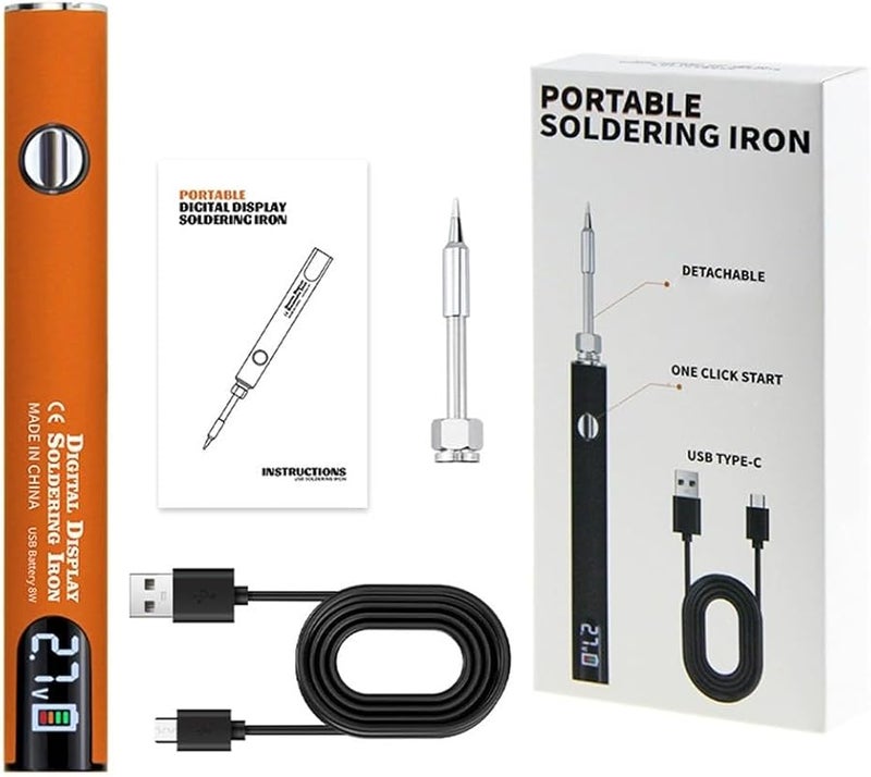 مكواة لحام قابلة لإعادة الشحن عبر USB C مع موصل 510 وشاشة LED وعرض الجهد القابل للتعديل باللون البنفسجي - Image 4